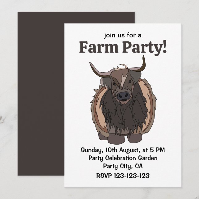 Invitación Toro Ganado Toro (Anverso / Reverso)