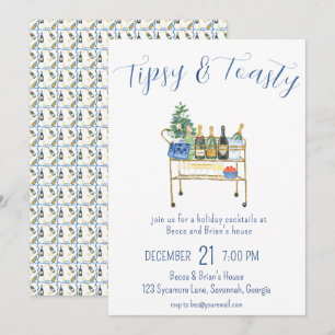 Invitación torpe de Fiesta de Navidades tipsy y to