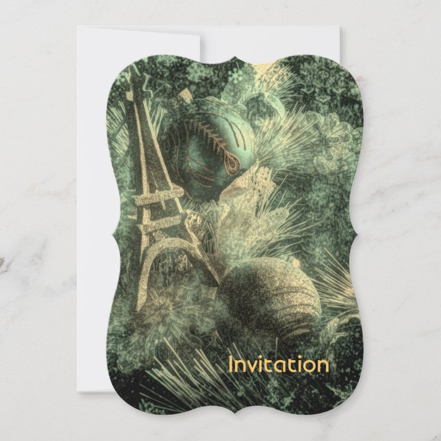 Invitación Torre de eiffel de moda del país francés del impre (Anverso)