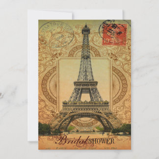 Invitación torre de eiffel de parís de época francesa moderna