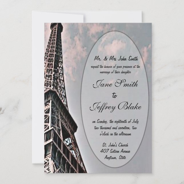 Invitación Torre Eiffel (Anverso)