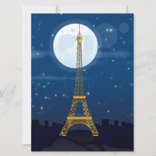 Invitación Torre Eiffel caricatura (Anverso)