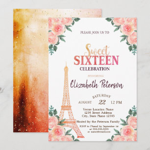 Invitación Torre Eiffel Confeti    ++++9-Flores Dulces 16