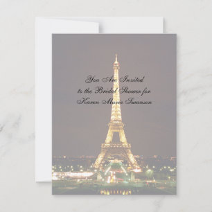 Invitación Torre Eiffel de noche