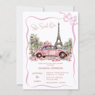 Invitación Torre Eiffel de París - Coquette - Bridal Shower