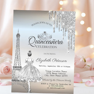 Invitación Torre Eiffel de París, Dris, Ballerina Quinceañera