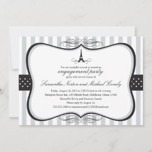 Invitación Torre Eiffel de París Ducha de novias