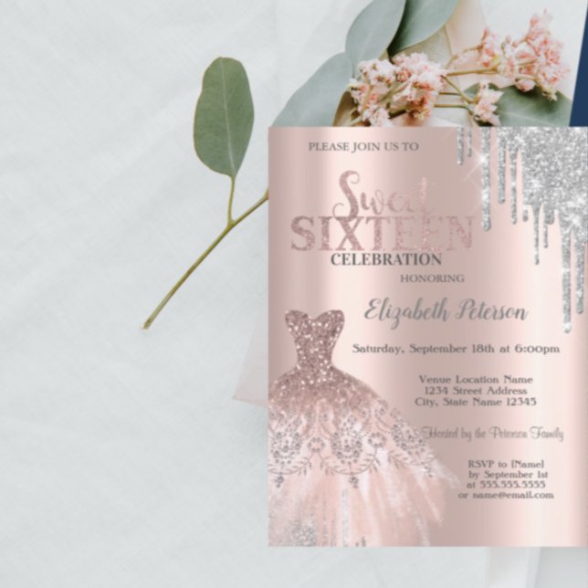Invitación Torre Eiffel de París, Tiara, Dris de Plata Quince (Subido por el creador)
