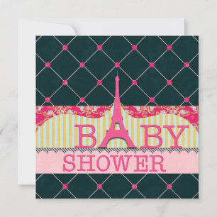 Invitación Torre Eiffel elegante Baby Shower