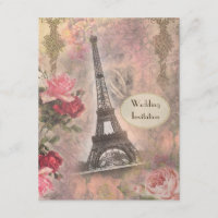 Torre Eiffel elegante y rosas que casan la