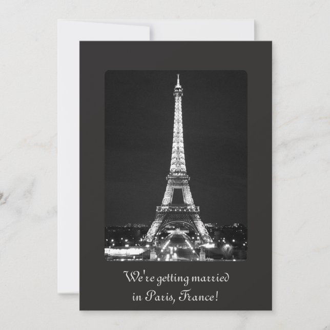 Invitación Torre Eiffel en la noche (Anverso)