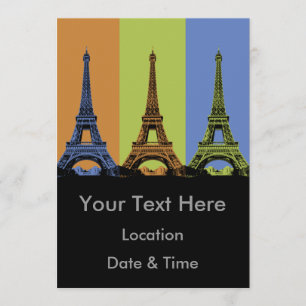 Invitación Torre Eiffel en París Triptych