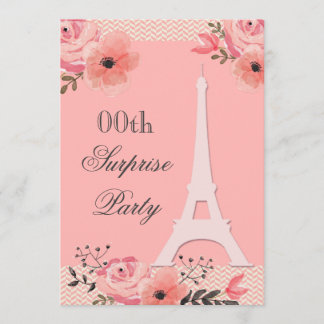 Invitación Torre Eiffel floral elegante de París del