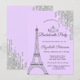 Invitación Torre Eiffel, gotas, fiesta de despedida de solter