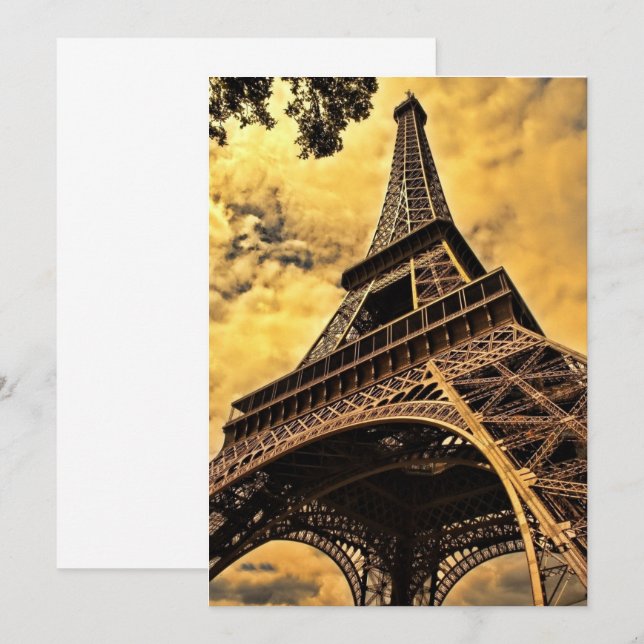 Invitación Torre Eiffel París Francia (Anverso / Reverso)
