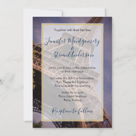 Invitación Torre Eiffel París Francia Boda de Destino