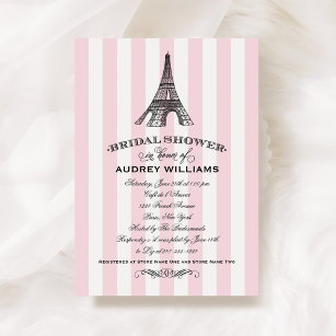 Invitación Torre Eiffel Rosa Boda de París Ducha de novias