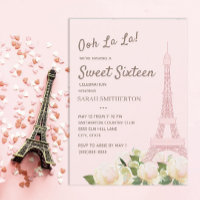 Torre Eiffel Rosa Sonrojado Blanca Floral Dulce 16