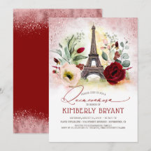 Torre Eiffel Vintage París Oro Rosa Quinceañera