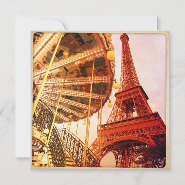 Invitación Torre Eiffel y Carrousel (Anverso)