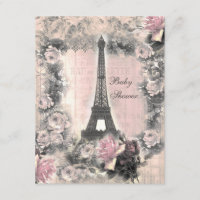 Torre Eiffel y rosas elegantes lamentables Baby