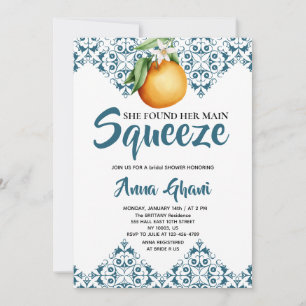 Invitación Torrencial Mediterráneo Despedida de Soltera Azul
