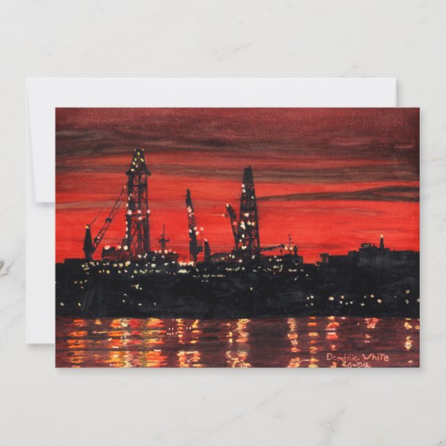 Invitación Torres Petroleras en la Noche (Anverso)