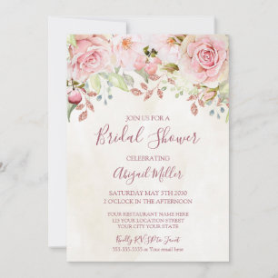 Invitación Tórrido Rosa Floral Primavera Despedida de Soltera