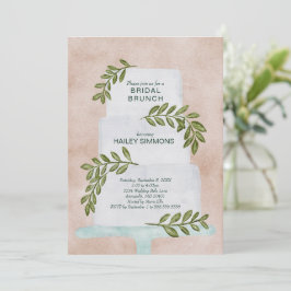Invitación Torta Boda de color de agua de Brunch marrón marit