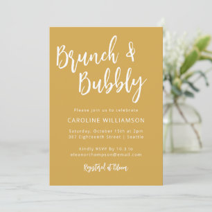 Invitación Torta Brunch Burbujeante Letra Moderna Tendencia A