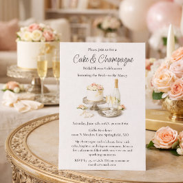 Invitación Torta Chic y Despedida de Soltera con Champán