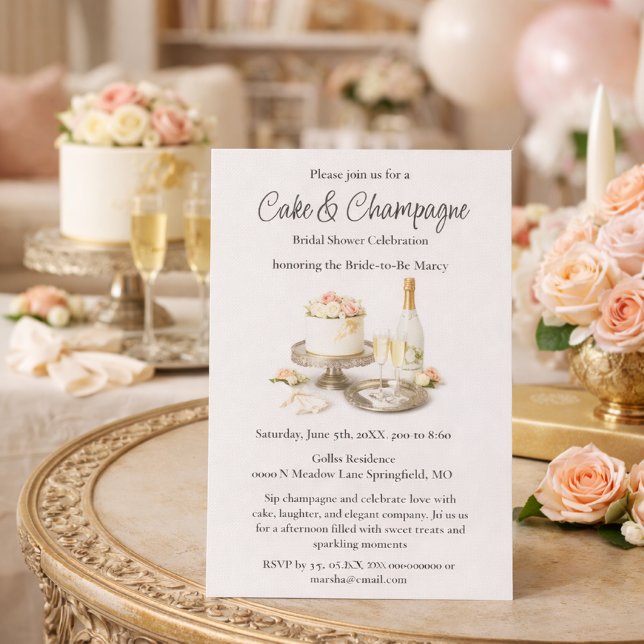 Invitación Torta Chic y Despedida de Soltera con Champán (Subido por el creador)