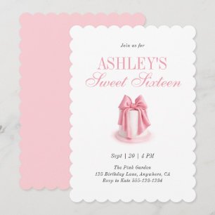 Invitación Torta Coqueta Rosa Cumpleaños Elegante Dulces Diec