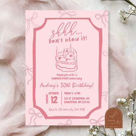 Invitación Torta Corazón Coqueta Rosa Sorpresa Cumpleaños Niñ