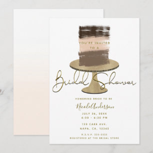 Invitación Torta de 3 Capas Moderno Elegante Bridal Shower Rú