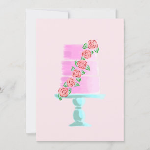 Invitación Torta de 3 pisos rosa