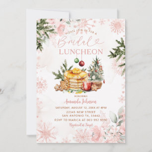 Invitación Torta de almuerzo nupcial de copo de nieve rosa &