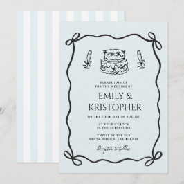 Invitación Torta de boda con lazo coquette