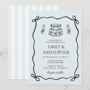 Invitación Torta de boda con lazo coquette