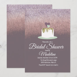 Invitación Torta de Boda de Papel de Estaño Brillante de Una