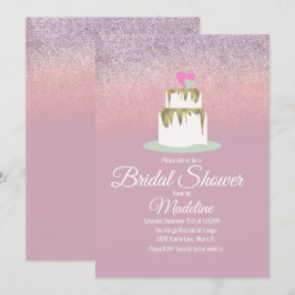 Invitación Torta de Boda de Papel de Estaño Brillante para Fi