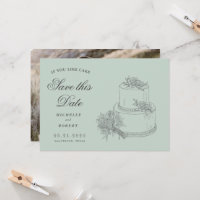 Torta de Boda Elegante Foto Save The Date