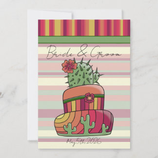 Invitación Torta de Bodas de Cactus