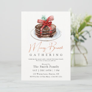 Invitación Torta de brunch de vacaciones en acuarela Navidad