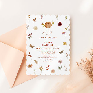Invitación Torta De Calabaza Escalonada Mariposa Floral Despe