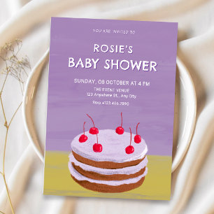 Invitación Torta de cereza despedida de soltera baby shower