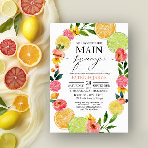 Invitación Torta de Citricos Florales Main Squeeze para Despe
