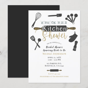 Invitación Torta de cocina para despedida de soltera moderna 