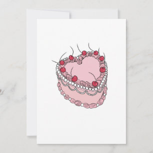 Invitación Torta de corazón con tema vintage