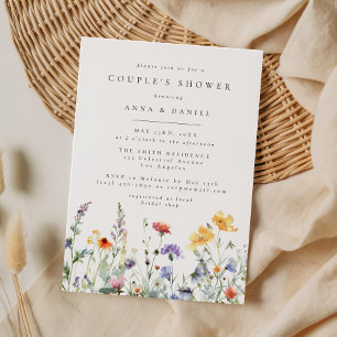 Invitación Torta de Cumpleaños de Pareja Floral Acuarela Vibr